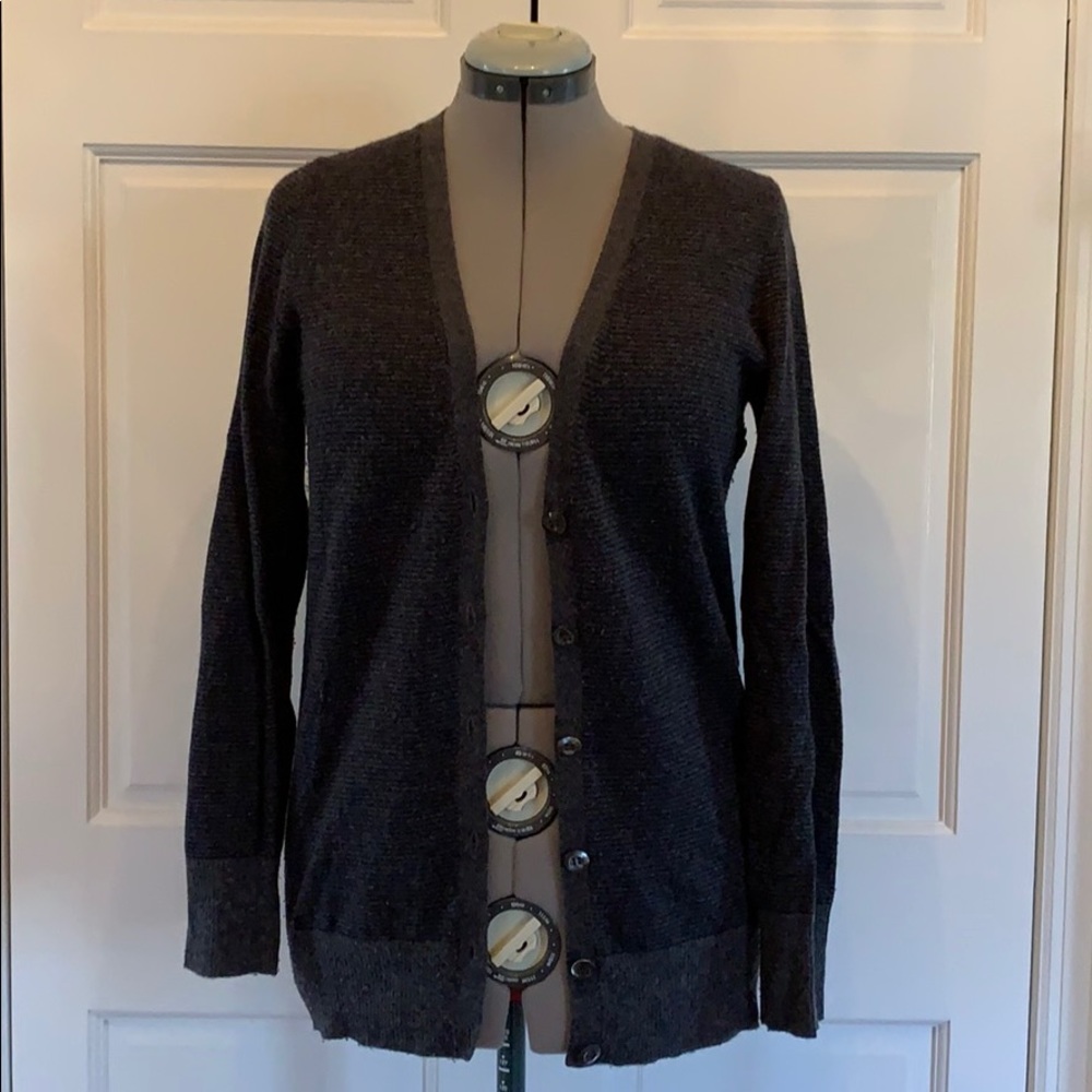 J. Crew black and grey stripped cardigan